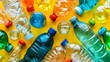 Group of Plastic Bottles on Yellow Table