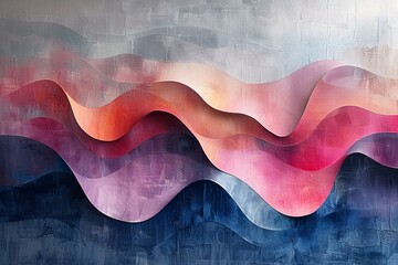 Wall Mural - Wave of the Month Colorful Abstract Artwork Generative AI