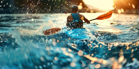 water sport concept with jet ski in action on water