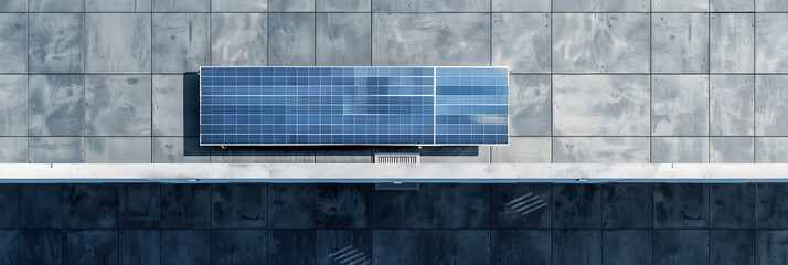 Wall Mural - Solar panel on the roof, top view