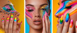 © Renata - High-resolution photography featuring models with colorful makeup and nail art exuding fun and creativity