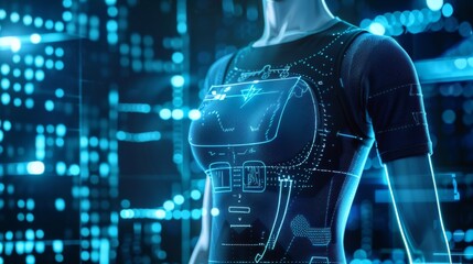 Poster - Futuristic Woman Standing in Front of City