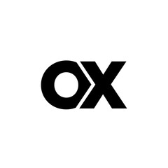 Wall Mural - Letter O and X, OX logo design template. Minimal monogram initial based logotype.