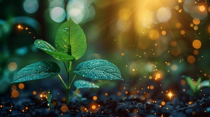 Poster - ESG investing concept, graph combining social and environmental factors with financial figures