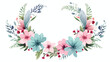 Floral wreath flower decoration Flat vector isolated