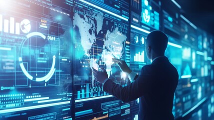 Data analysts. IT technology specialists. Statistics and research. Technology developers. Network security monitoring. Image showing network administrators monitoring traffic and activity logs