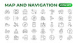 © artnazu - Navigation Line Icons vector. symbol of map location, Route, Marker, Map place marker. pointer GPS location symbol.