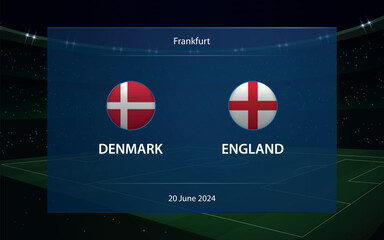 Wall Mural - Denmark vs England. Europe football tournament 2024