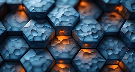 Aufkleber - Glowing Geometric Hexagons A Monthly Event Inspired by the Latest Trends Generative AI
