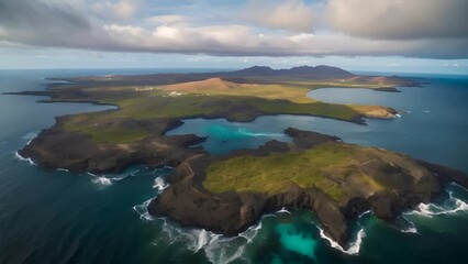 Wall Mural - Stunning Panorama of a Galápagos Island. Breathtaking View, Exotic Destination, Natural Beauty Unveiled.