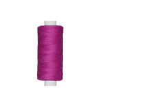 Purple Spool Of Sewing Thread Isolated On White Background Close Up