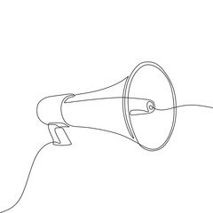 Wall Mural - Single continous line art of megaphone