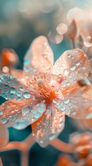 Wall Mural - Close-up of a dew-covered flower