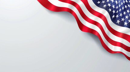 Independence Day Background, USA Flag Design Waving American Banner with Copy Space, United States Flag, Modern and Minimalistic Design of Progress, 