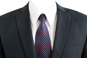 Elegant business suit for professional attire, classic menswear fashion with no face, PNG file no background