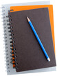 Stack of notebooks with a pencil, stationery and education concept, PNG file no background