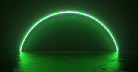 Glowing Green Horizon A Spectacular Sight for the Full Moon Generative AI