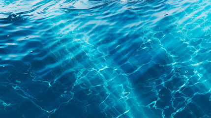 Blue water surface with ripples and close up view