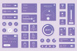 User interface elements set for Smart home mobile app or web. Kit template with HUD, automation system, remote monitoring, room thermostat control, security. Pack of UI, UX, GUI. Vector components.
