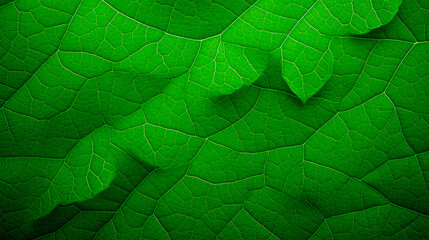 Wall Mural - Green leaf on black background