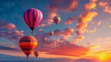 Brightly coloured hot air balloons