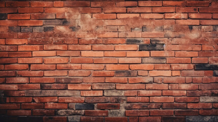 Wall Mural - Close up brick wall with dark background