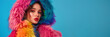 © overrust - fashion woman in colorful fur jacket