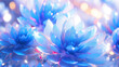 Beautiful 3D holographic crystal flower illustration material
