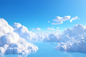 Wall Mural - blue sky background with clouds