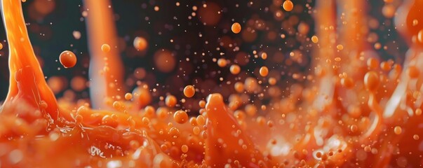 Wall Mural - Dynamic splash of orange liquid