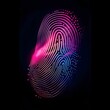 Fingerprint Scanning Identification System. Biometric Identification System. 3d Rendering. AI generated.