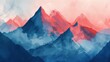 Abstract colorful mountain landscape illustration
