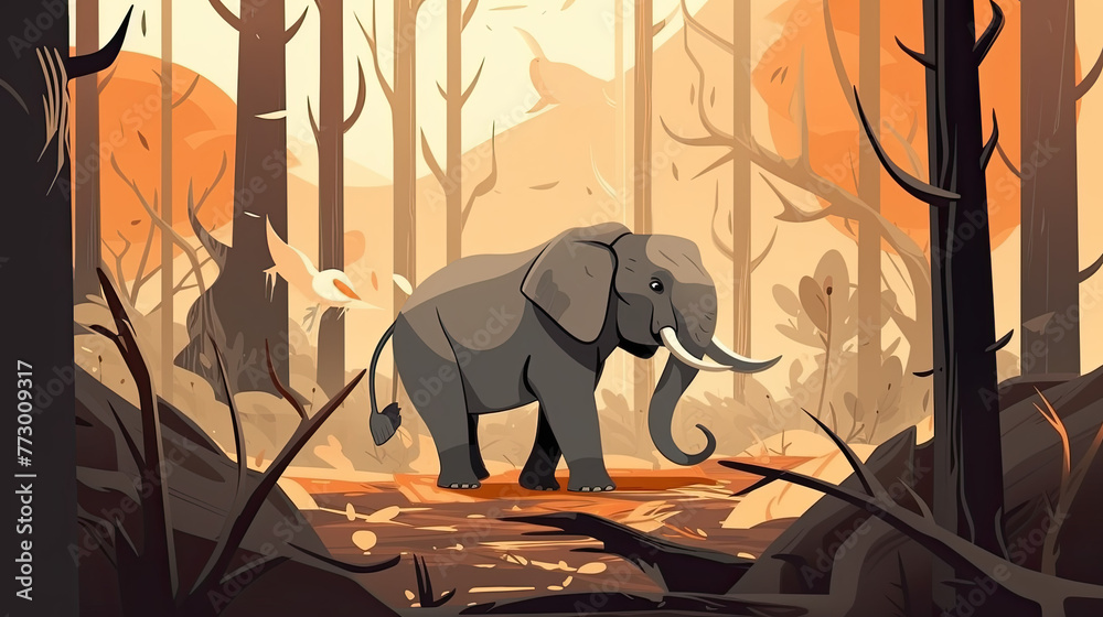 Stock-Illustration „Young pup Elephant , National Endangered Species ...