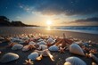 Tranquil Beach Scene with Shells and Star