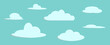 Set of cartoon clouds. Curvy round shapes, got glares and shadows. Vector illustration. 