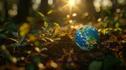 Wall Mural - crystal earth concept. generative ai