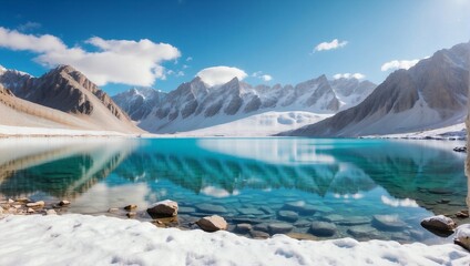 Wall Mural - landscape with mountains