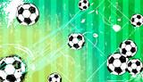 Fototapeta Młodzieżowe - soccer, football, illustration with stripes, paint strokes and splashes, grungy mockup, great soccer event