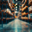 Blurred Warehouse Shelves with Bokeh Effect for Abstract Background or Header