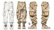 © Orxan - A technical drawing detailing the design of men's cargo pants