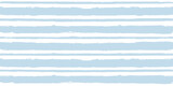 Fototapeta Boho - Watercolor stripes vector pattern, baby blue stripe seamless background. Sea grunge stripes, cute brush lines