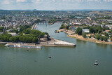 Fototapeta  - Blick auf das Deutsche Eck in Koblenz am Rhein Deutschland