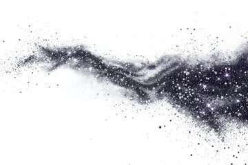 Wall Mural - glittering space in a black wave isolated against white background