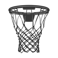 Wall Mural - silhouette basketball hoop black color only