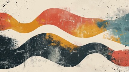 Vintage color flow, abstract grainy waves for modern banners