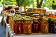 stall selling homemade jams and honey