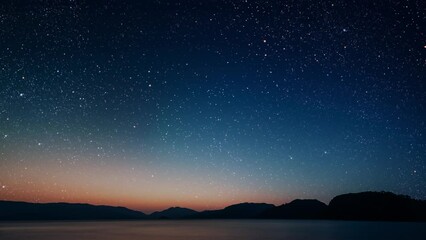 Wall Mural - a mountain. backgrounds night sky with stars and moon and clouds.