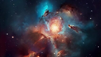 Wall Mural - Nebula and galaxies in space. Abstract cosmos background