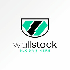 Poster - logo design graphic concept creative premium vector stock initial w font cut off chart trending hexa