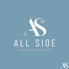 Poster - Logo design graphic concept abstract creative premium vector stock letter initial AS serif font cut connected. Related to typography monogram branding
